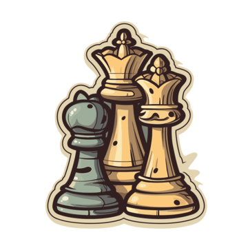 Chess pieces on a board